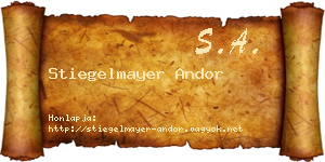 Stiegelmayer Andor névjegykártya